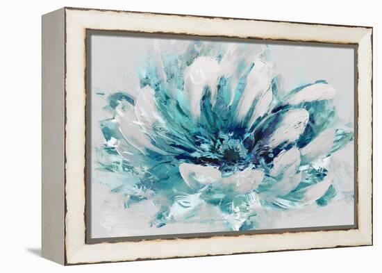 Abstract Flower Aqua-David Moore-Framed Stretched Canvas