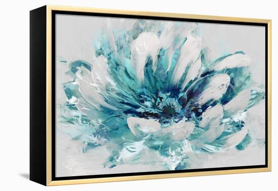 Abstract Flower Aqua-David Moore-Framed Stretched Canvas