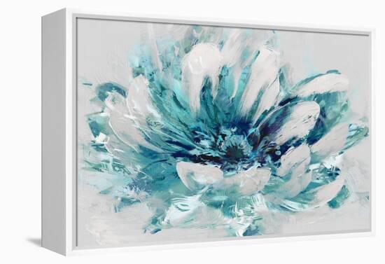 Abstract Flower Aqua-David Moore-Framed Stretched Canvas