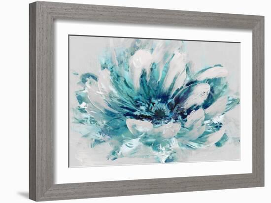 Abstract Flower Aqua-David Moore-Framed Art Print