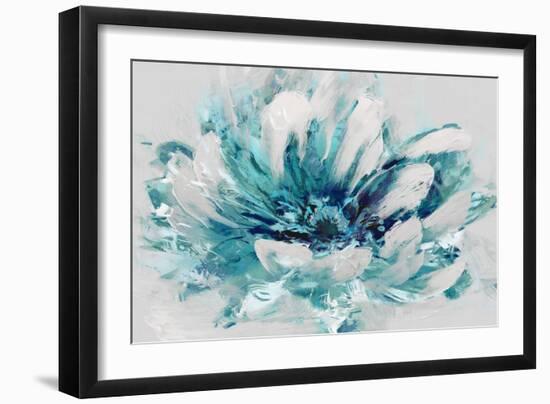 Abstract Flower Aqua-David Moore-Framed Art Print