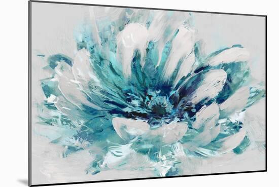 Abstract Flower Aqua-David Moore-Mounted Art Print