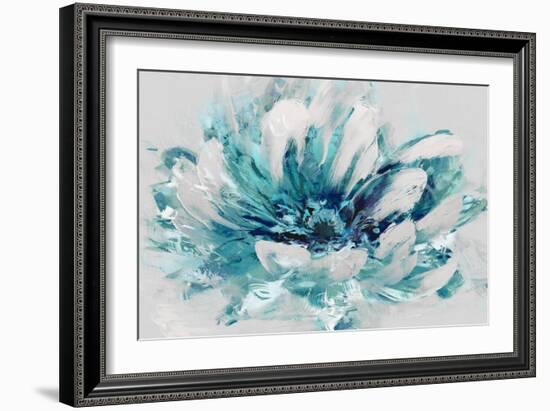 Abstract Flower Aqua-David Moore-Framed Art Print