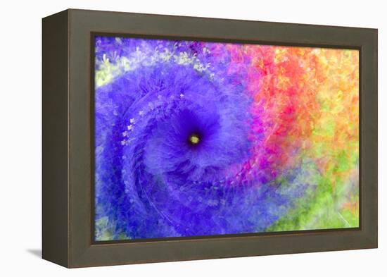 Abstract flowers in a twirl.-Sheila Haddad-Framed Premier Image Canvas