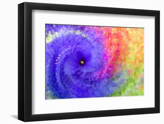 Abstract flowers in a twirl.-Sheila Haddad-Framed Photographic Print