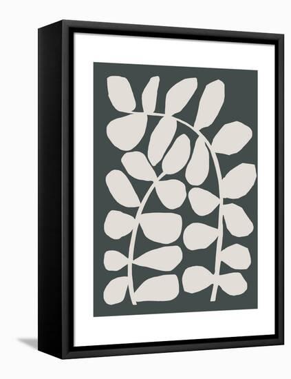 Abstract Flowers in Black and Beige-null-Framed Stretched Canvas