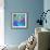 Abstract Fractals  Blue And Green-Cora Niele-Framed Giclee Print displayed on a wall