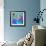 Abstract Fractals  Blue And Green-Cora Niele-Framed Giclee Print displayed on a wall