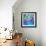 Abstract Fractals  Blue And Green-Cora Niele-Framed Giclee Print displayed on a wall