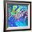 Abstract Fractals  Blue And Green-Cora Niele-Framed Giclee Print