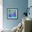 Abstract Fractals  Blue And Green-Cora Niele-Framed Giclee Print displayed on a wall