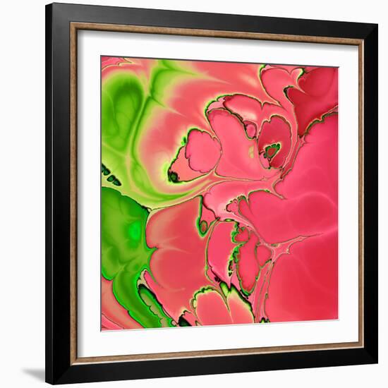 Abstract Fractals Pink And Green-Cora Niele-Framed Giclee Print