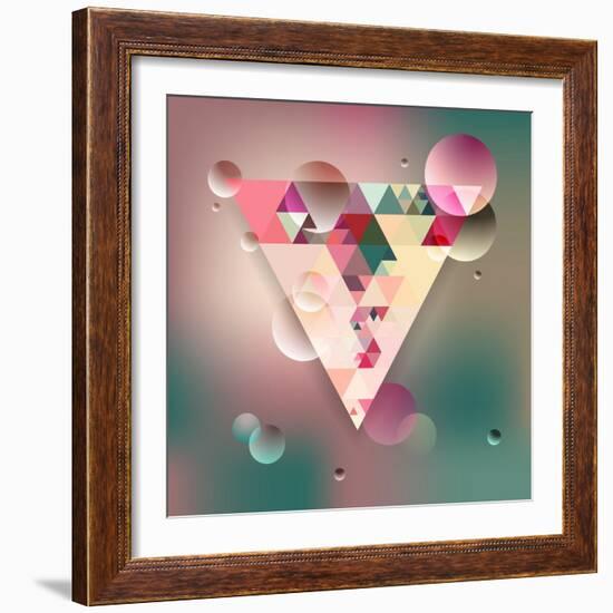 Abstract Geometric Background with Triangles. Vector Illustration Eps10.-Olha Kostiuk-Framed Art Print