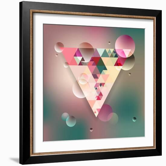 Abstract Geometric Background with Triangles. Vector Illustration Eps10.-Olha Kostiuk-Framed Art Print