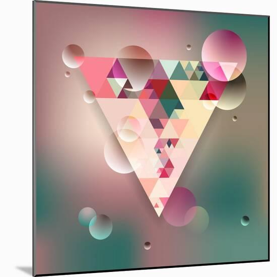 Abstract Geometric Background with Triangles. Vector Illustration Eps10.-Olha Kostiuk-Mounted Art Print