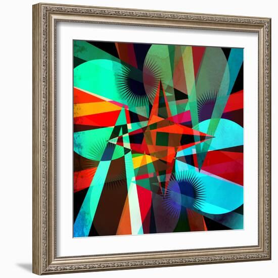 Abstract Geometric Pattern-Tanor-Framed Art Print