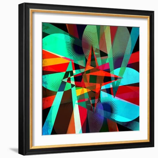 Abstract Geometric Pattern-Tanor-Framed Art Print