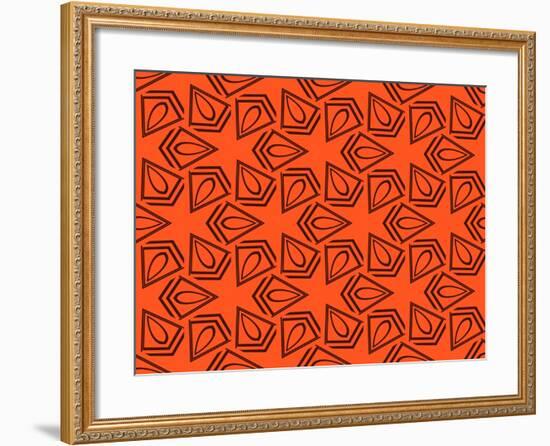 Abstract Geometric Seamless Pattern. Vector. Orange-Alexander Rakov-Framed Art Print