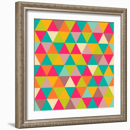 Abstract Geometric Triangle Seamless Pattern-Heizel-Framed Art Print
