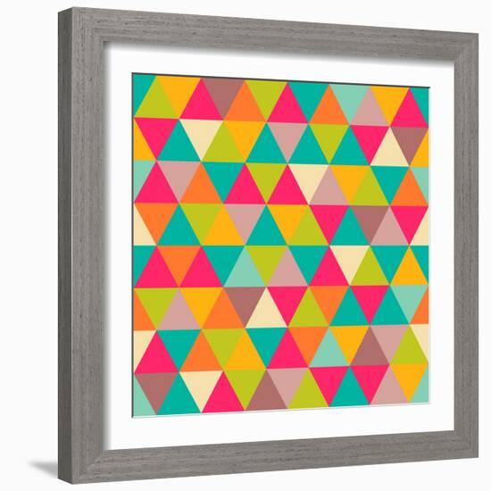 Abstract Geometric Triangle Seamless Pattern-Heizel-Framed Art Print