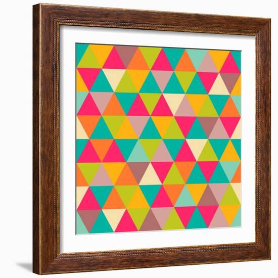 Abstract Geometric Triangle Seamless Pattern-Heizel-Framed Art Print