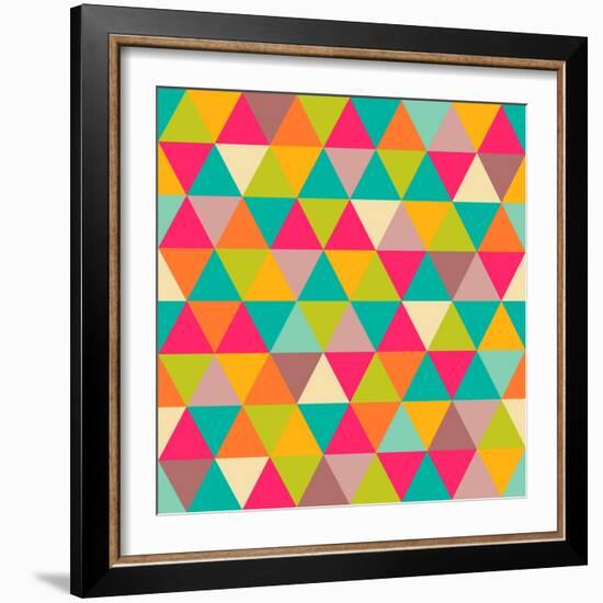 Abstract Geometric Triangle Seamless Pattern-Heizel-Framed Art Print