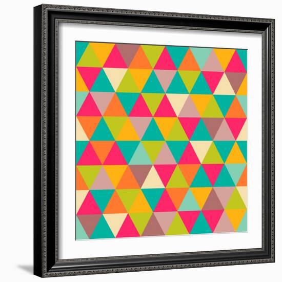 Abstract Geometric Triangle Seamless Pattern-Heizel-Framed Art Print