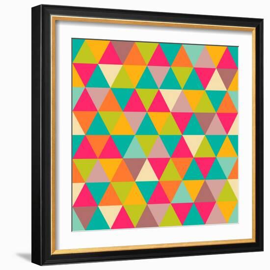 Abstract Geometric Triangle Seamless Pattern-Heizel-Framed Art Print