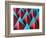 Abstract Geometrical Background with Colorful Paper Pyramids. Selective Focus-Abstract Oil Work-Framed Photographic Print