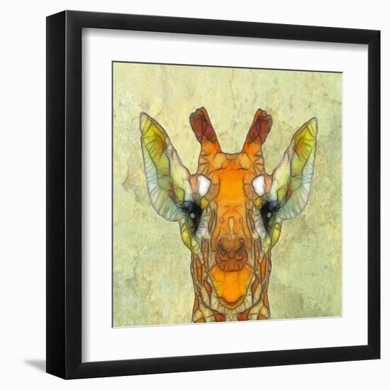 Abstract Giraffe Calf-Ancello-Framed Art Print