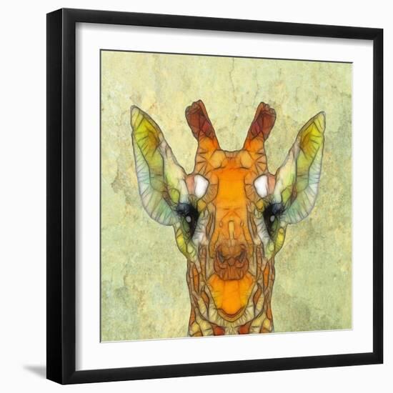 Abstract Giraffe Calf-Ancello-Framed Premium Giclee Print