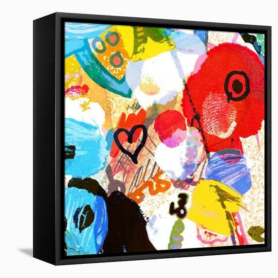 Abstract Graffiti Collage, Digital Painting-Andriy Zholudyev-Framed Stretched Canvas