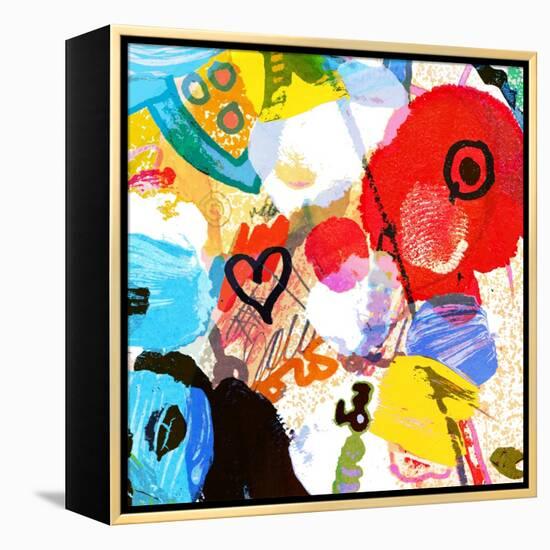 Abstract Graffiti Collage, Digital Painting-Andriy Zholudyev-Framed Stretched Canvas