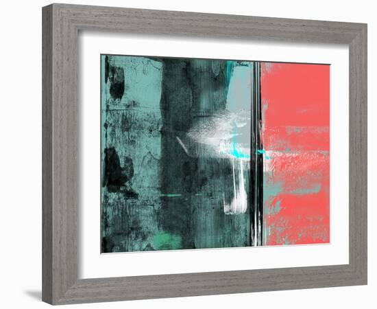 Abstract Green and Orange-Alma Levine-Framed Art Print