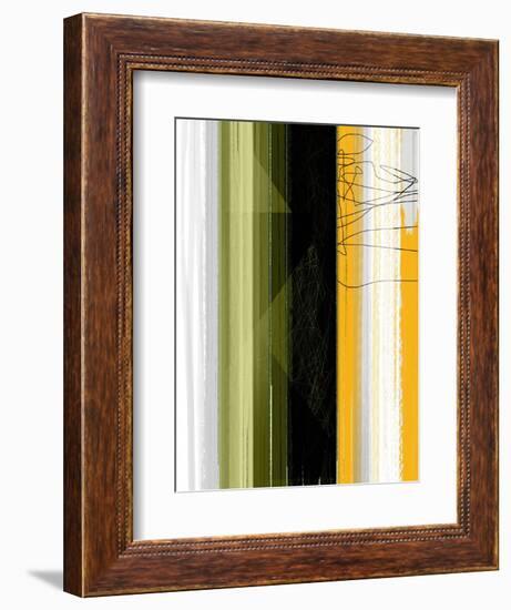 Abstract Green and Yellow-NaxArt-Framed Art Print