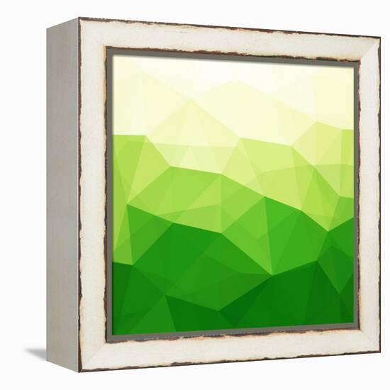 Abstract Green Triangle Background-epic44-Framed Stretched Canvas