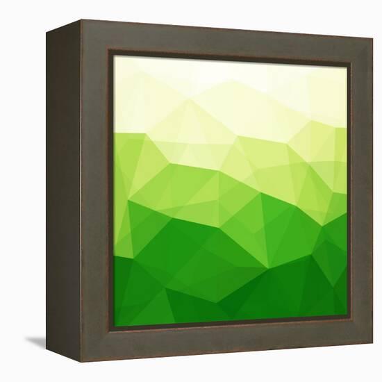 Abstract Green Triangle Background-epic44-Framed Stretched Canvas