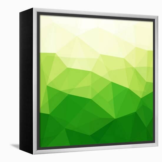 Abstract Green Triangle Background-epic44-Framed Stretched Canvas