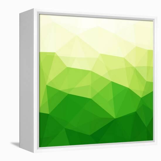 Abstract Green Triangle Background-epic44-Framed Stretched Canvas