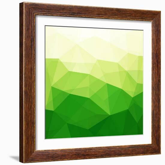 Abstract Green Triangle Background-epic44-Framed Premium Giclee Print