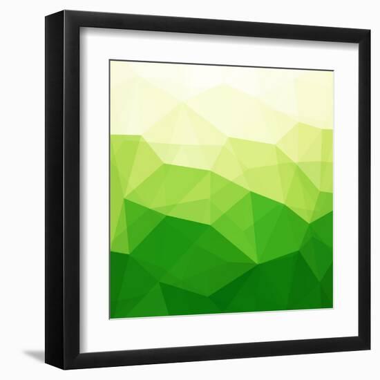 Abstract Green Triangle Background-epic44-Framed Art Print