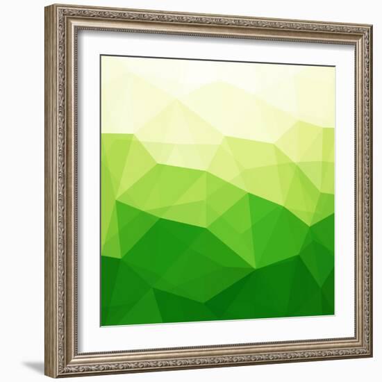 Abstract Green Triangle Background-epic44-Framed Art Print