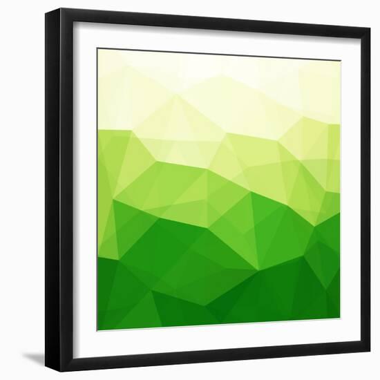 Abstract Green Triangle Background-epic44-Framed Art Print