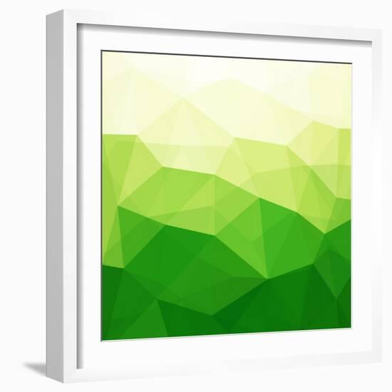 Abstract Green Triangle Background-epic44-Framed Art Print