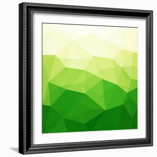 Abstract Green Triangle Background-epic44-Framed Art Print