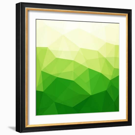 Abstract Green Triangle Background-epic44-Framed Art Print