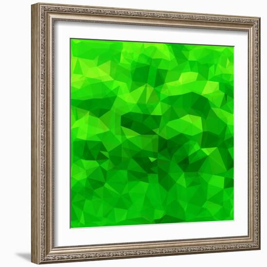 Abstract Green Triangle Background-epic44-Framed Art Print