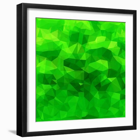 Abstract Green Triangle Background-epic44-Framed Art Print