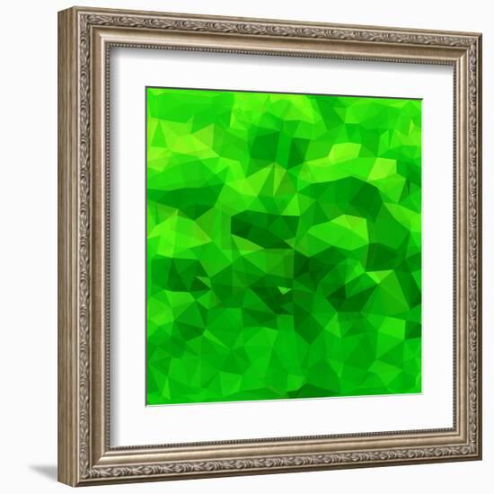 Abstract Green Triangle Background-epic44-Framed Art Print