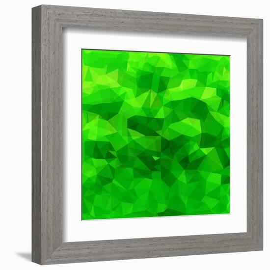 Abstract Green Triangle Background-epic44-Framed Art Print